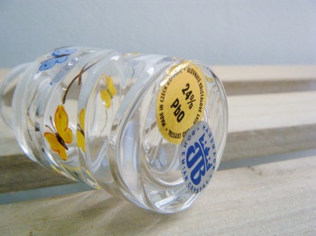アウトレット品 チェコ ボヘミアガラス香水ボトル(バタフライ)